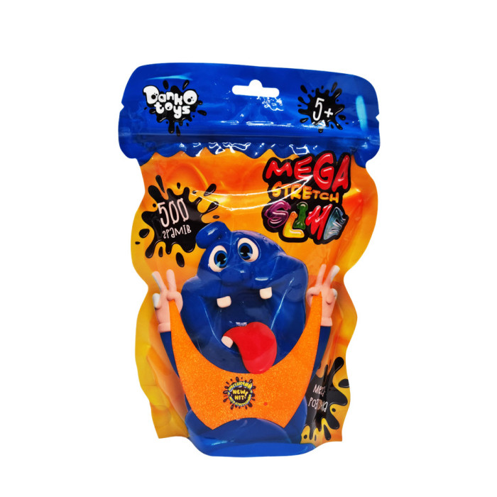 Лізун-антистрес "Mega Stretch Slime" SLM-12-01U 500 гр Помаранчевий Danko Toys