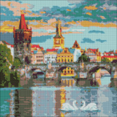 Алмазна мозаїка "Вечірня Прага" AMO7217 40х40 см Ідейка Идейка