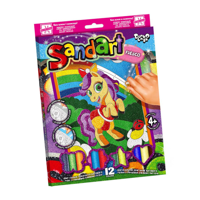 Набір для творчості "SandArt" SA-02-01…10 фреска з піску Поні з веселкою Danko Toys
