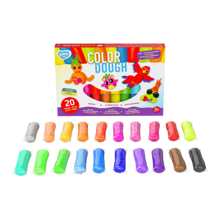 Набір для ліплення з тістом Color Dough 41204, 20 стиків Lovin