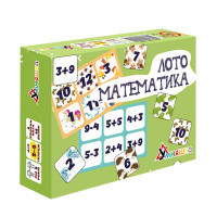 Розвиваюча настільна гра "Лото математика" 2149-UM 48 фішок УМНЯШКА
