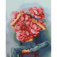 Алмазна мозаїка "Півонії в обіймах"©Mykhailyshyna Daria DBS1073 Brushme 40х50 см Brushme