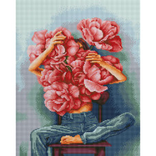 Алмазна мозаїка "Півонії в обіймах"©Mykhailyshyna Daria DBS1073 Brushme 40х50 см Brushme
