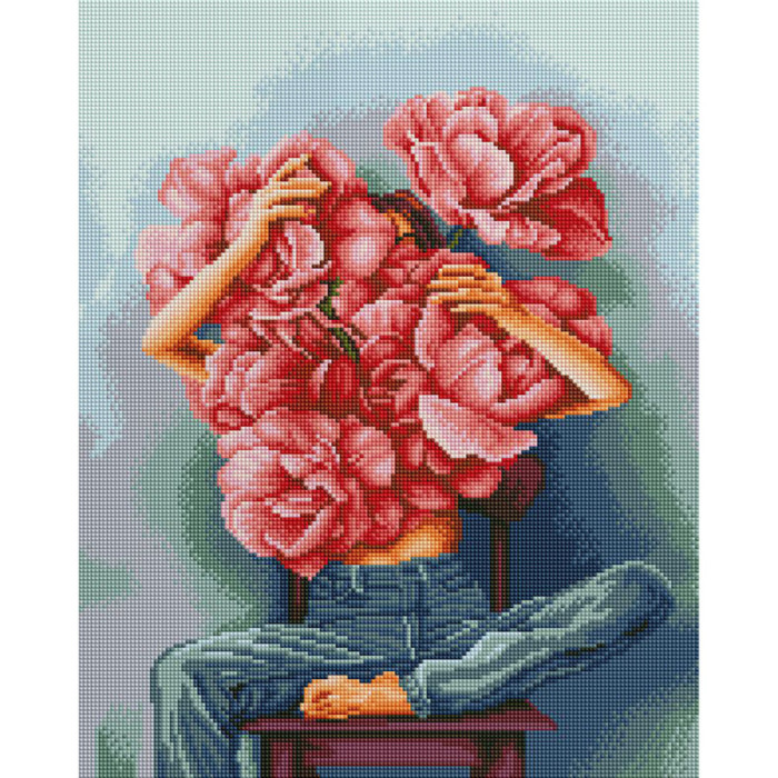 Алмазна мозаїка "Півонії в обіймах"©Mykhailyshyna Daria DBS1073 Brushme 40х50 см Brushme
