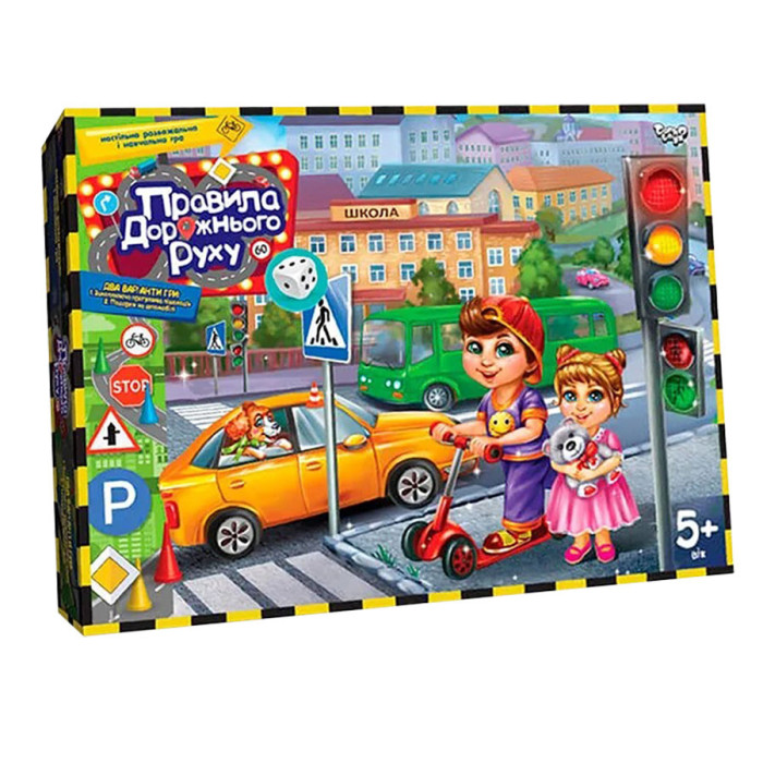 Настільна гра-бродилка "Правила дорожнього руху" G-PDD-02U 2 в 1 Danko Toys