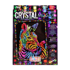 Креативна творчість "Crystal mosaic Зебра" CRM-02-08, 6 форм елементів Danko Toys