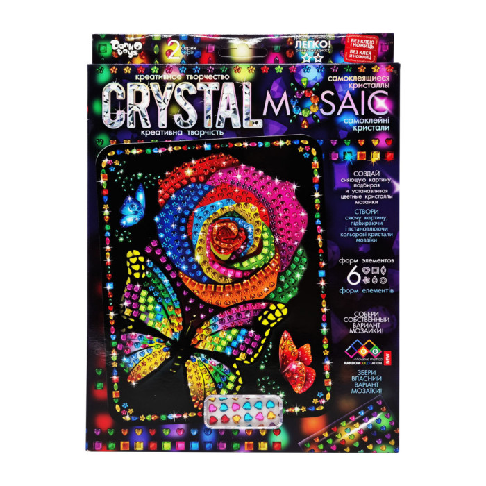 Креативна творчість "Crystal mosaic Квітка" CRM-02-07, 6 форм елементів Danko Toys