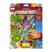 Креативна творчість "Glitter Mosaic Динозаври"БМ-03-09 блискуча мозаїка Danko Toys