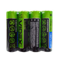 Батарейка лужна Videx Alkaline Videx LR6 AAx4, LR06/AA блістер 4 штуки пальчики блістер Videx