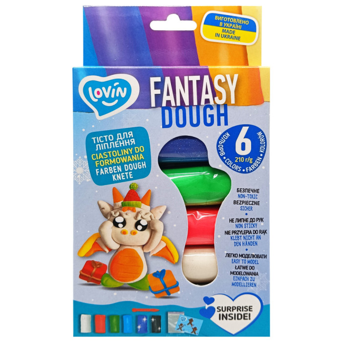 Набір для ліплення з тіста "Fantasy Dough" 41241, 6 кольорів Lovin