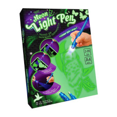 Набір для малювання ультрафіолетом Neon Light Pen NLP-01-01U з трафаретами Danko Toys