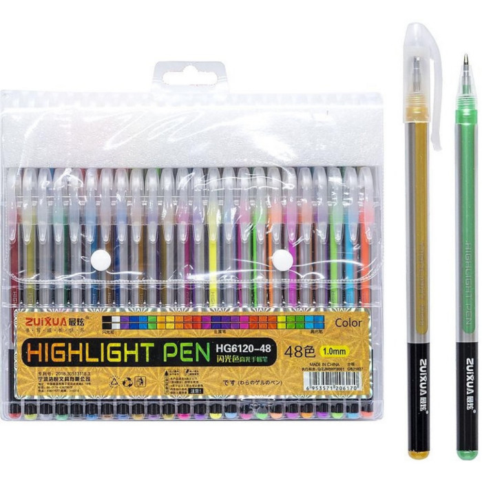 Набір гелевих ручок "Highlight Pen" HG6120-48, 48 кольорів Bambi