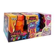 В'язка маса "2 в 1 "Mega Stretch Slime"та "Fluffy Slime" FLS-03-01U укр Помаранчево-блакитний Danko Toys