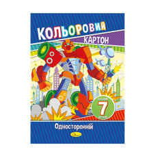 Набір кольорового картону А4 АП-1101, 7 аркушів 230 г/м2 Вид 2 Апельсин