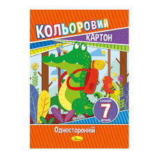 Набір кольорового картону А4 АП-1101, 7 аркушів 230 г/м2 Вид 4 Апельсин