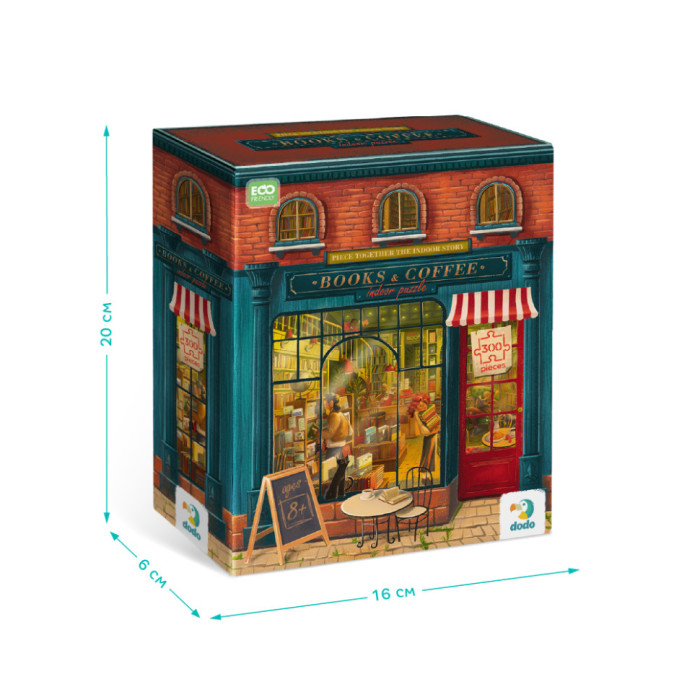 Пазл класичний "Книжковий магазин" 300602, 300 елементів DoDo Toys