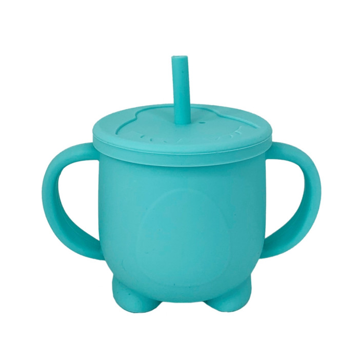 Силіконова чашка-поїлка з кришкою MGZ-0302(Turquoise) 200 мл Megazayka