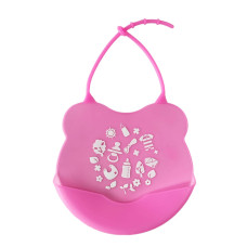 Дитячий слинявчик Міні MGZ-0604(Pink) силіконовий Megazayka