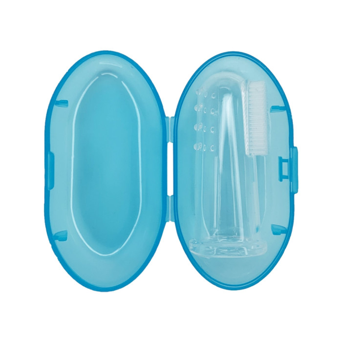Силіконова зубна щітка для ясен MGZ-0706(Blue) у футлярі Megazayka