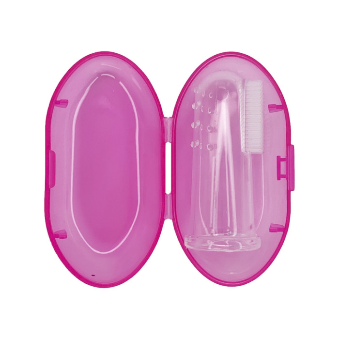Силіконова зубна щітка для ясен MGZ-0706(Pink) у футлярі Megazayka