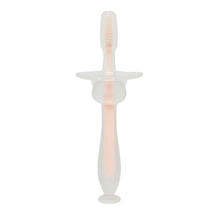 Силіконова зубна щітка Mumlove MGZ-0707(Pink) з обмежувачем Megazayka