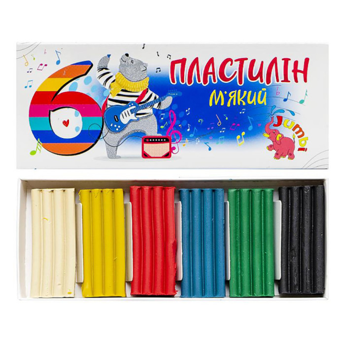 Набір для творчості Пластилін КТ 230601, 6 кольорів, 108 грам Jumbi