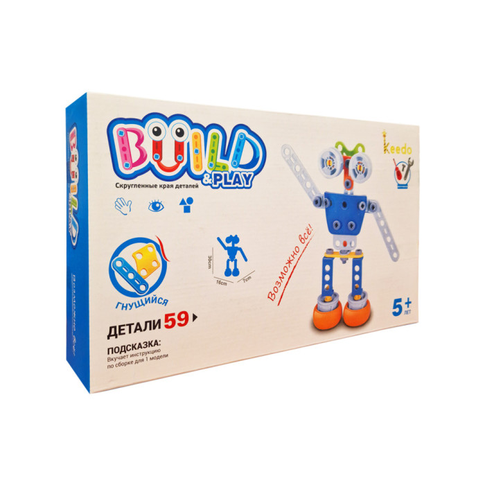 Конструктор дитячий Build&Play "Робот" Keedo J-7709, 59 елемента Keedo