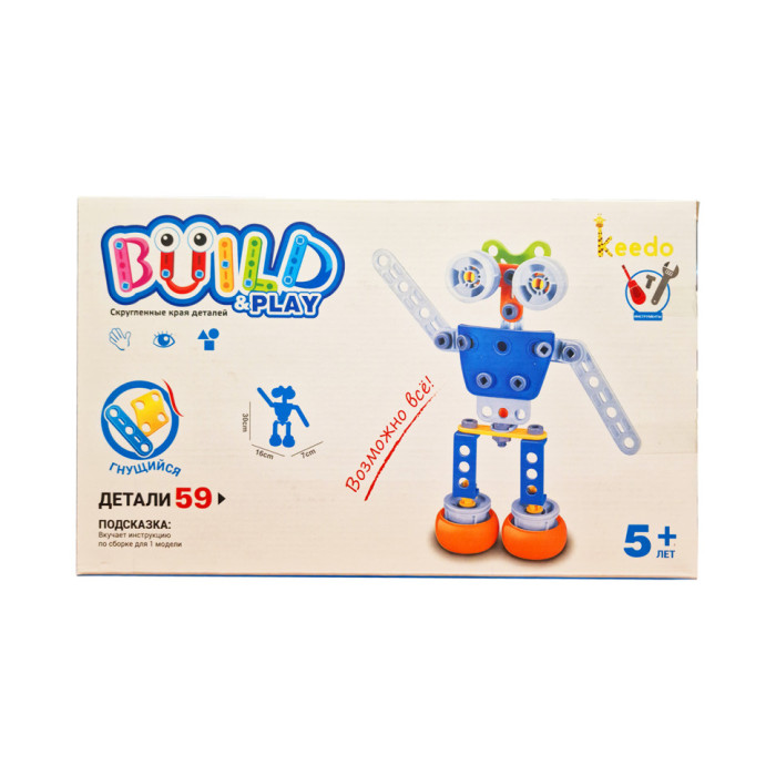 Конструктор дитячий Build&Play "Робот" Keedo J-7709, 59 елемента Keedo