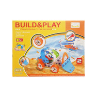 Конструктор дитячий Build&Play "Бульдозер + Вертоліт" HANYE J-101B, 117 елемента Keedo