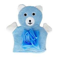 Мочалка-рукавичка для купання малюків MGZ-0911(Blue) Ведведик Mega Zayka
