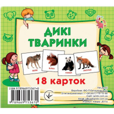 Розвиваючі картки для дітей Дикі тварини J011y, 18 картинок Jumbi