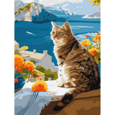 Картина за номерами "Мрійливий котик" KHO6608 30х40 см Идейка