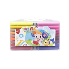 Набор фломастерів "Water color pen" 36 кольорів 204-36 у пластикому боксі Синій Bambi