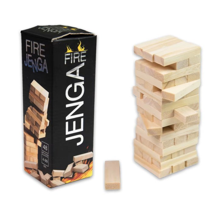 Настільна гра "Fire Jenga" 30848 українською мовою 48 брусків Strateg