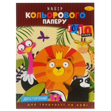 Набір двостороннього кольорового паперу А4 АП-1203-5, 10 аркушів Апельсин