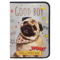 Папка для ручної праці на блискавці А4 "Good Boy Wow!"АП-1002-2  Апельсин