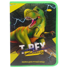 Папка для ручної праці на блискавці А4 "Tyrannosaurus REX"АП-1002-5  Апельсин