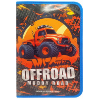 Папка для ручної праці на блискавці А4 "Offroad muddy road"АП-1002-8  Апельсин