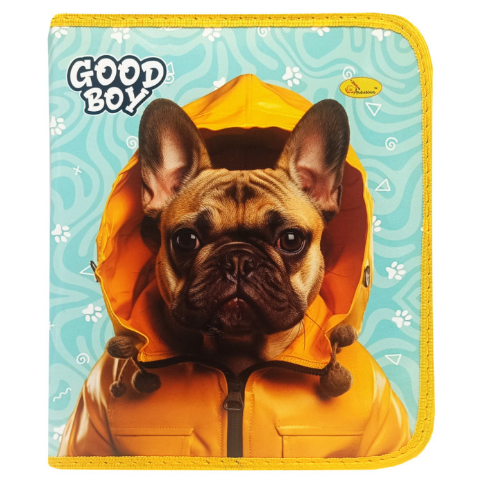 Папка для зошитів на блискавці "Good Boy French Bulldog"АП-1001-3 Апельсин