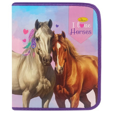 Папка для зошитів на блискавці "I LOVE HORSES"АП-1001-8 Апельсин