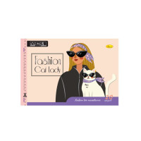 Альбом для малювання A4 "Fashion Cat Lady"АП-0303-7 скоба з перфорацією Апельсин