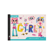 Альбом для малювання A4 "Girl PWR"АП-0303-9 скоба з перфорацією Апельсин