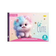 Альбом для малювання "Cat Cute" A4 АП-0301-7, 8 аркушів, скоба з перефорацією Апельсин