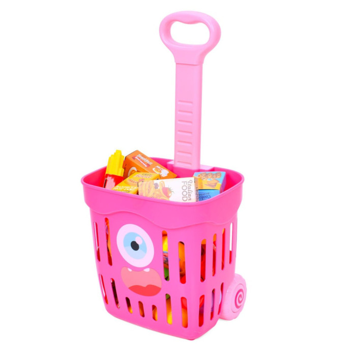 Дитячий візок із продуктами 35631(Pink) 49 продуктів Bambi