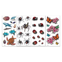 Набір тимчасових тату "3D №3" 3d-set-03, 19 х 9 см 4 шт Fresh Tattoo