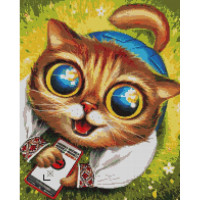 Алмазна мозаїка "Котик з ППО"©Маріанна Пащук DBS1123, 40x50 см Brushme