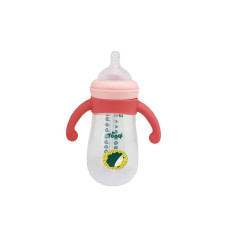Пляшечка пластикова з силіконовими ручками MGZ-0200(Pink) 260 мл Mega Zayka