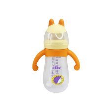 Пляшечка пластикова з силіконовими ручками MGZ-0200(Yellow) 260 мл Mega Zayka
