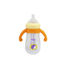 Пляшечка пластикова з силіконовими ручками MGZ-0200(Yellow) 260 мл Mega Zayka