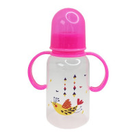 Пляшечка для годування з ручками MGZ-0205(Pink) 150 мл Mega Zayka